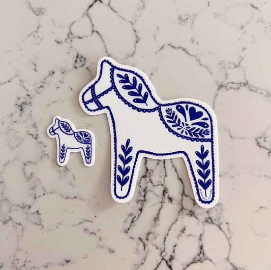 *mini* swedish dala sticker (white) image 1