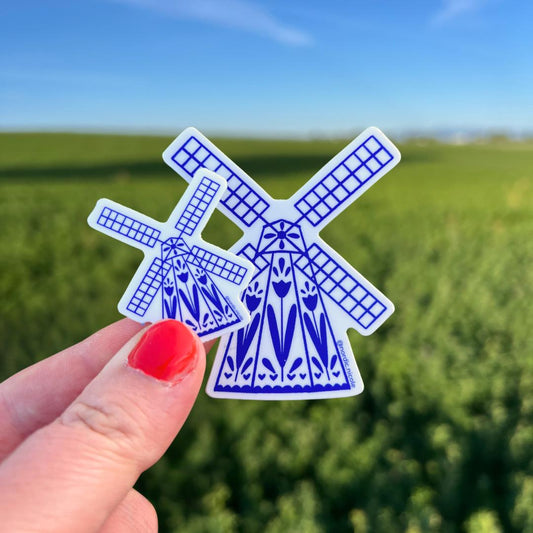 *mini* dutch delft blue windmill sticker