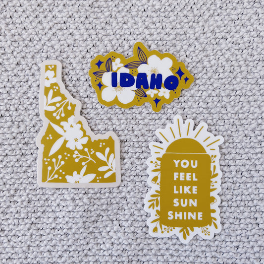 idaho syringa state outline sticker image 2