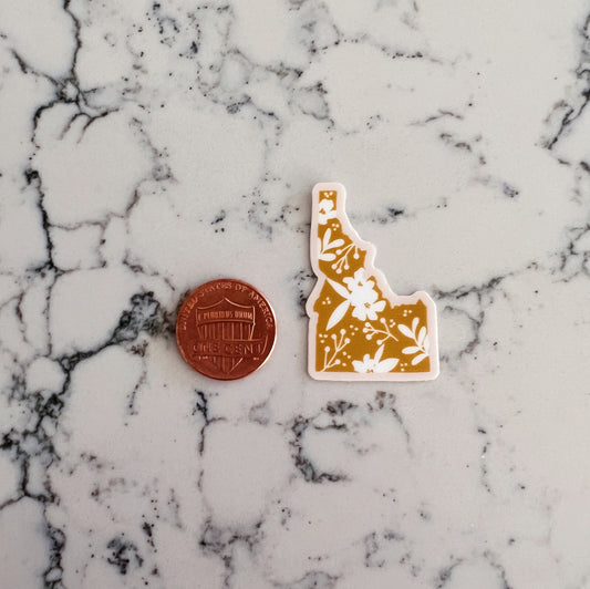 *mini* idaho syringa state outline sticker image 1