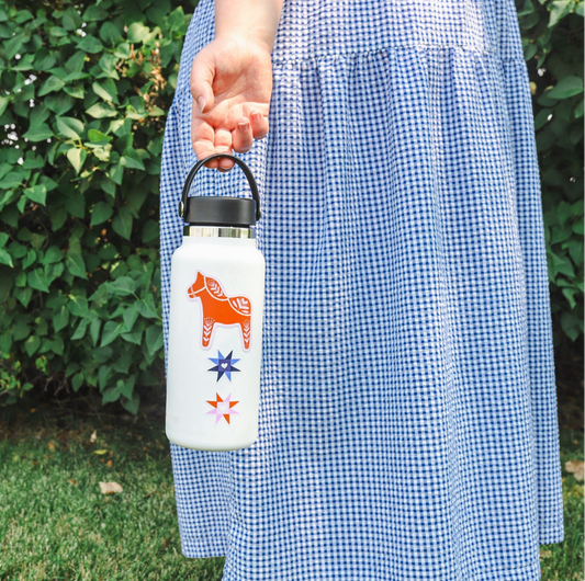 quilt star sticker (blue)