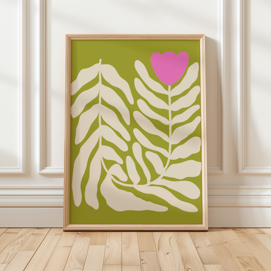 wavy tulip green downloadable printable art
