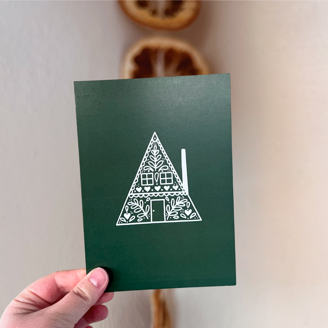 a-frame cabin art print