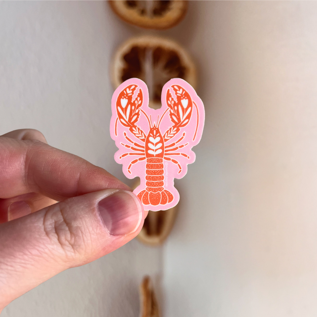folk art maine lobster sticker