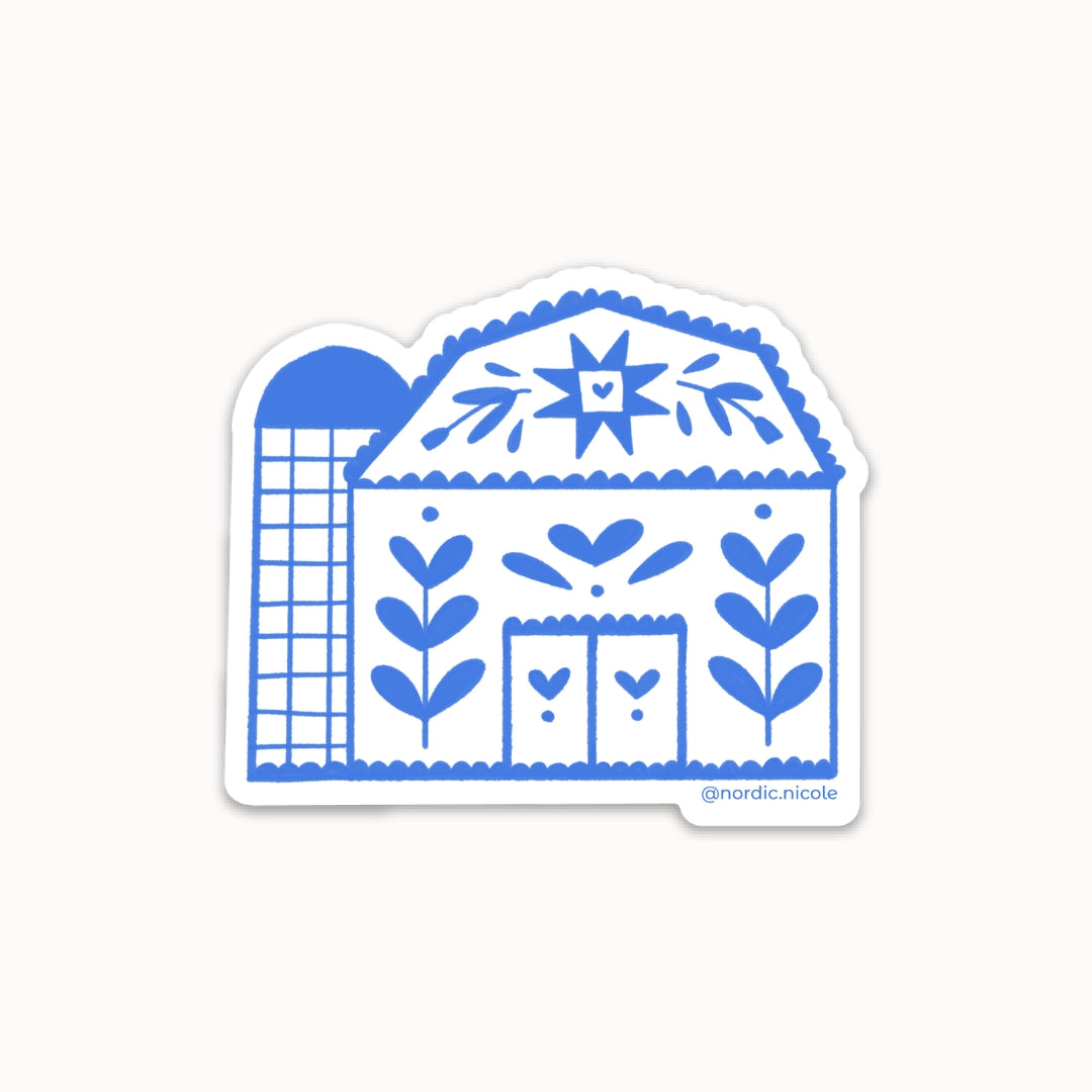 nordic quilt barn sticker