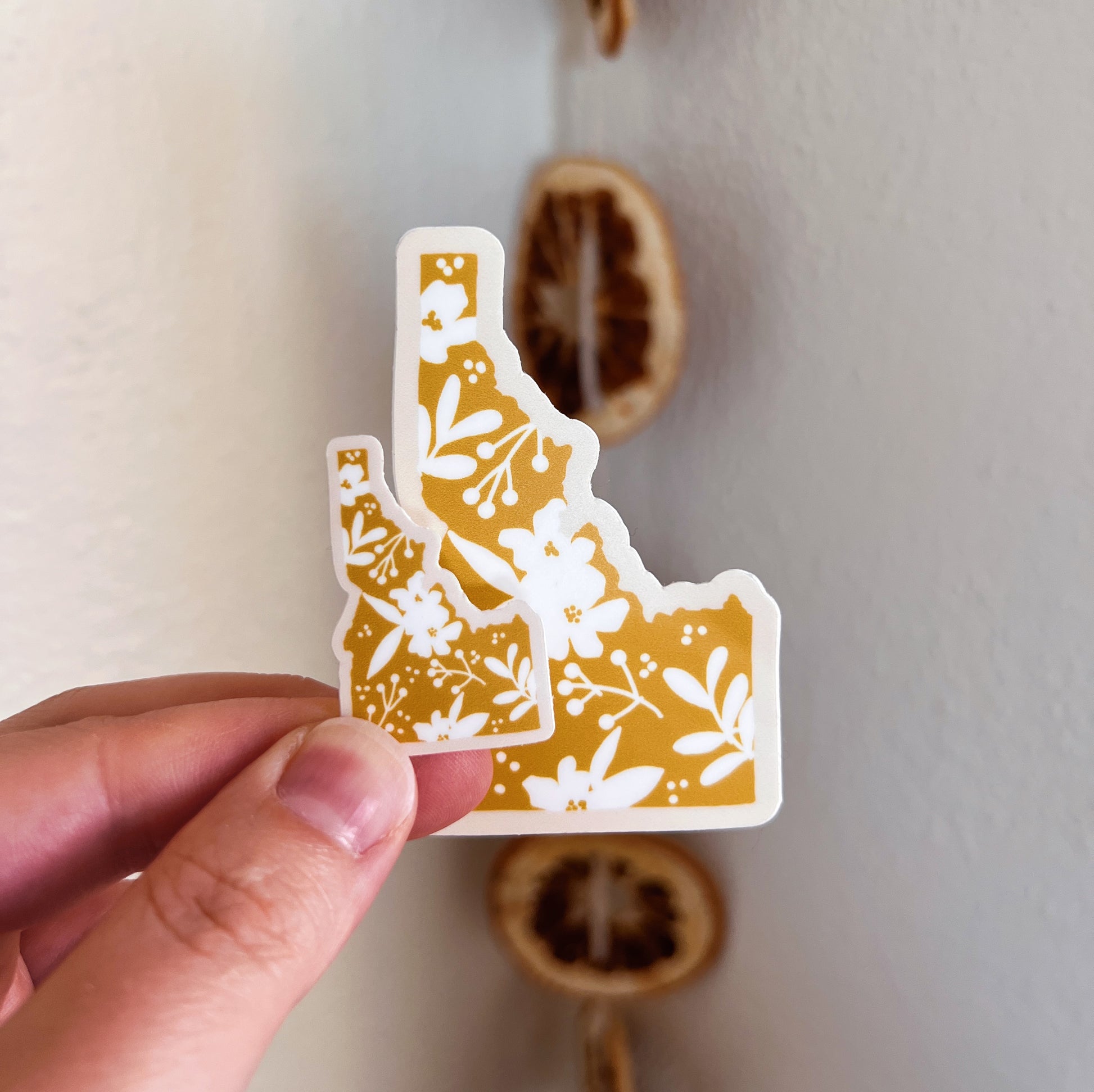 *mini* idaho syringa state outline sticker image 2