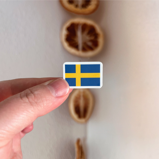 *mini* swedish flag sticker