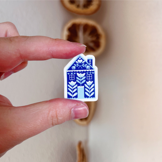 *mini* blue house sticker