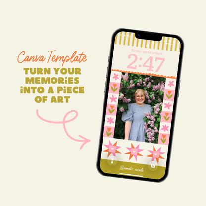 customizable photo spring art frame for iphone (digital download)