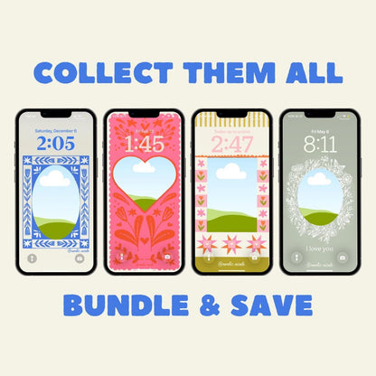 *bundle* customizable photo art frames for iphone (digital download)