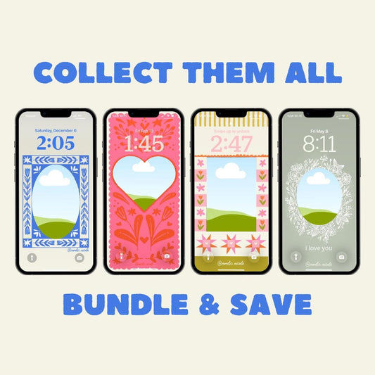*bundle* customizable photo art frames for iphone (digital download)