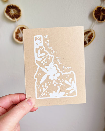 sending love from idaho greeting card image 0