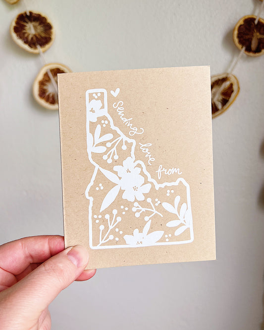 sending love from idaho greeting card image 0
