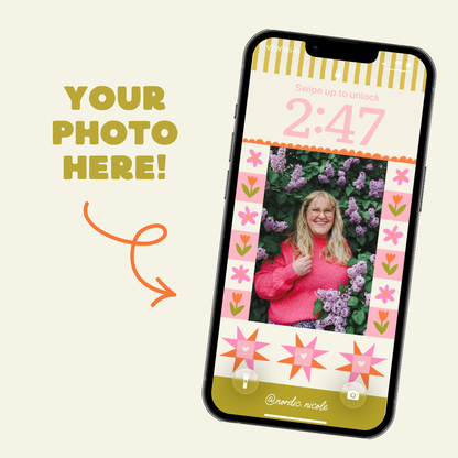 customizable photo spring art frame for iphone (digital download)