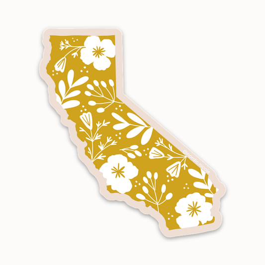 california poppy state flower outline sticker