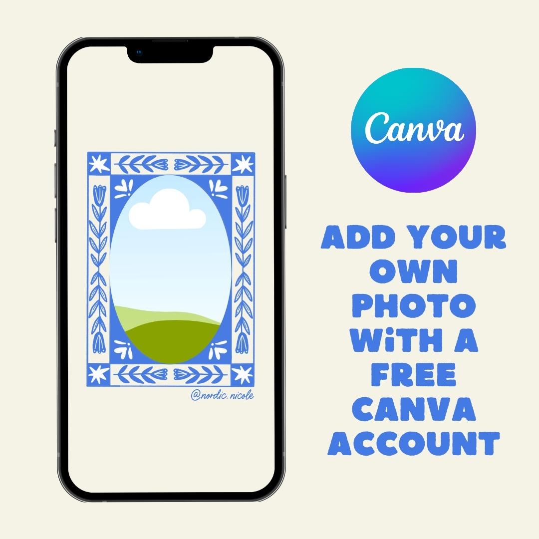 *bundle* customizable photo art frames for iphone (digital download)