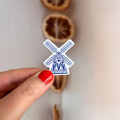 *mini* dutch delft blue windmill sticker