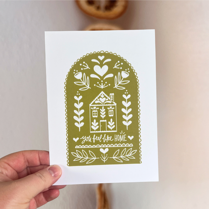 you feel like home postcard print