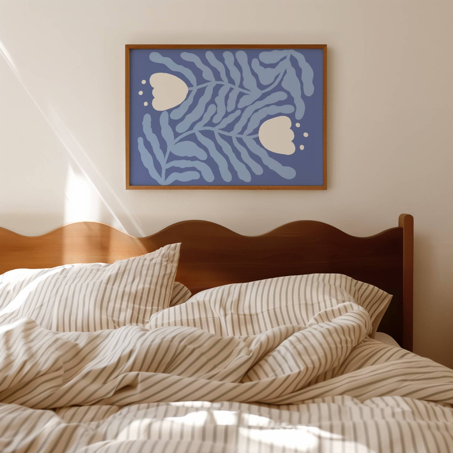 wavy tulip blue downloadable printable art