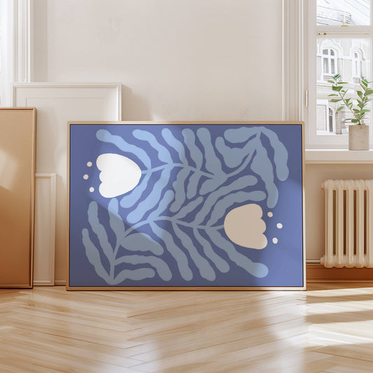 wavy tulip blue downloadable printable art