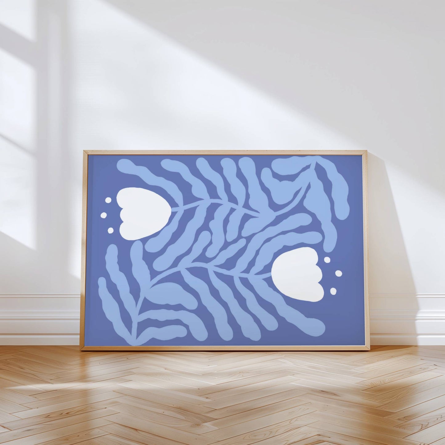 wavy tulip blue downloadable printable art