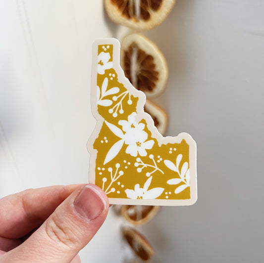 idaho syringa state outline sticker image 0