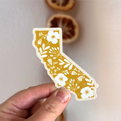 california poppy state flower outline sticker