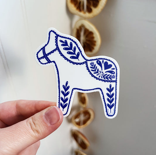 swedish dala sticker (white) image 0