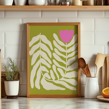 wavy tulip green downloadable printable art