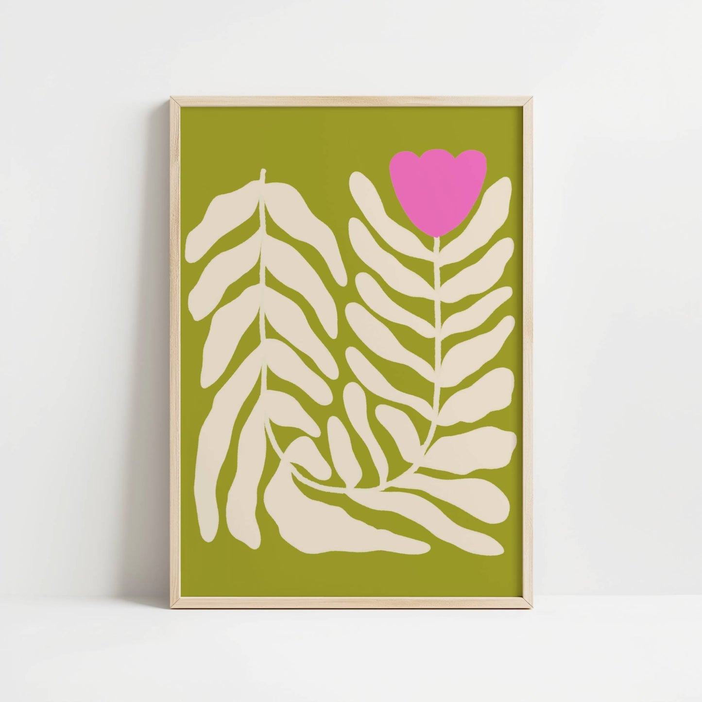 wavy tulip green downloadable printable art