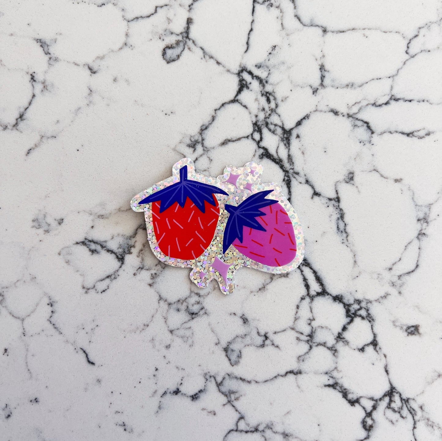 Glitter Strawberry Sticker