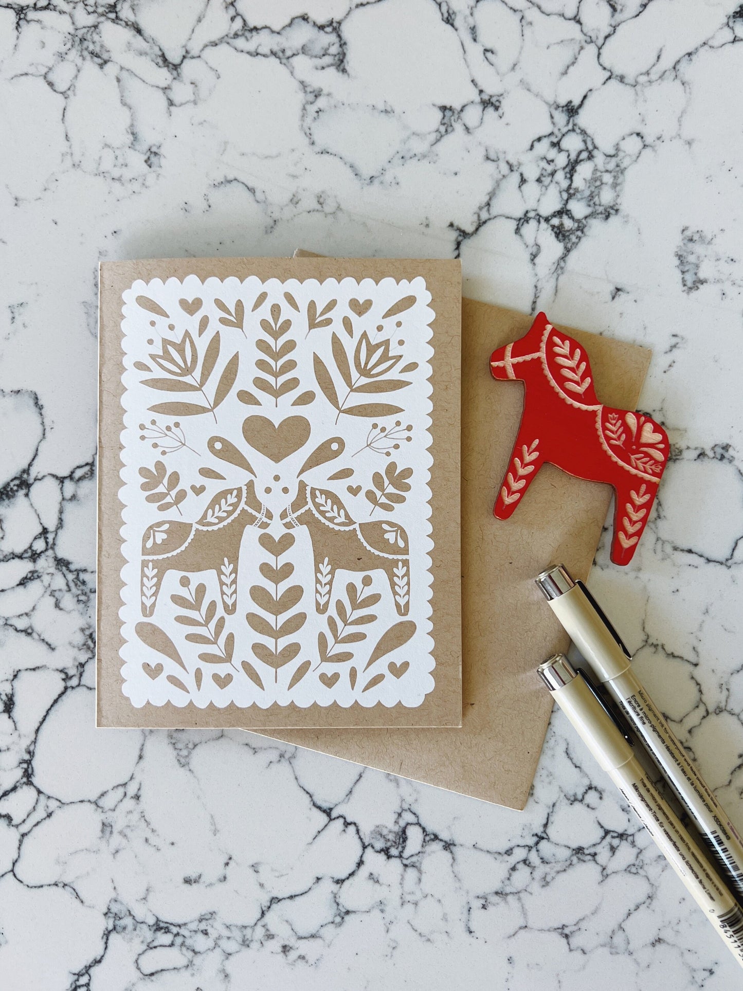 Swedish Dala Horse Greeting Card