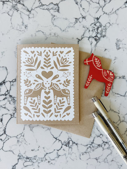 Swedish Dala Horse Greeting Card