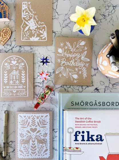 Swedish Dala Horse Greeting Card