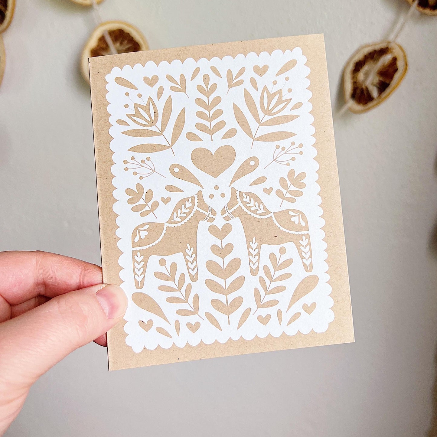 Swedish Dala Horse Greeting Card