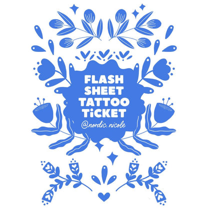 Tattoo Ticket Flash Sheet Dutch Windmill Delft Blue Tattoo Artist Permission Nordic Nicole