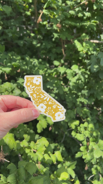 california poppy state flower outline sticker
